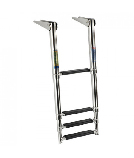 Echelle de bain inox télescopique - 4 marches - noires