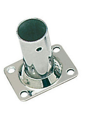 Platine inox soudée rectangulaire - 25 mm - droite 90°