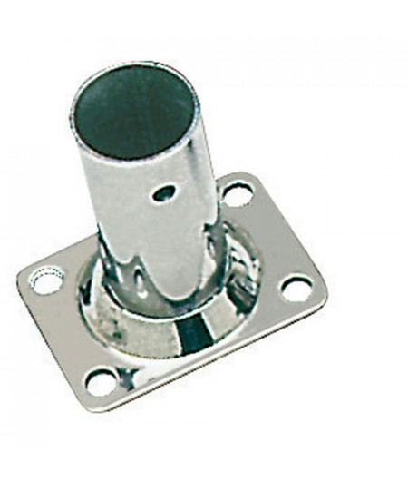 Platine inox soudée rectangulaire - 25 mm - droite 90°