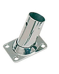 Platine inox soudée rectangulaire - 22 mm - inclinée 60°