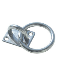 Platine avec anneau inox - 35 x 30 mm - Ø 5 mm