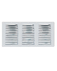 Grille d'aération rectangulaire en inox - 360 x 185 mm