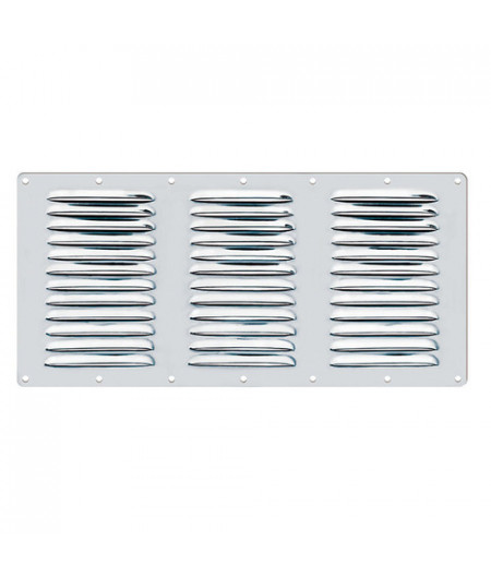 Grille d'aération rectangulaire en inox - 360 x 185 mm
