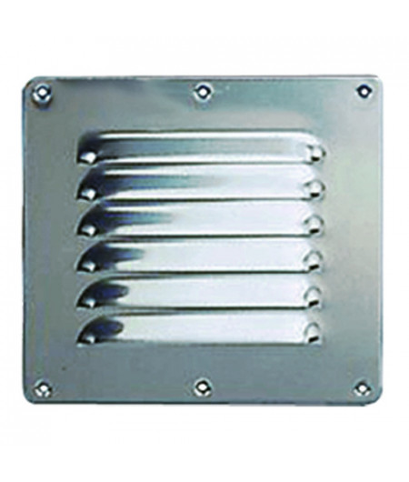 Grille d'aération rectangulaire en inox - 120 x 120 mm