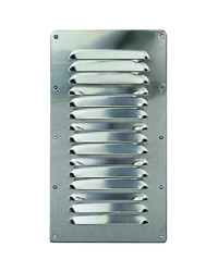 Grille d'aération rectangulaire en inox - 127 x 228 mm