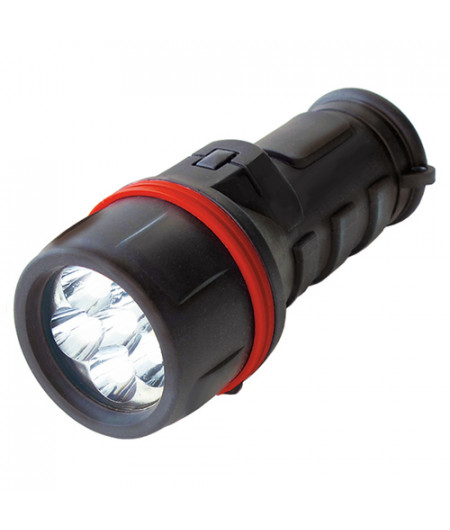 Lampe torche étanche antichoc 6 LED - 4 piles AA