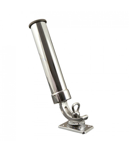 Porte-canne laiton chromé sur platine - canne Ø 40 mm