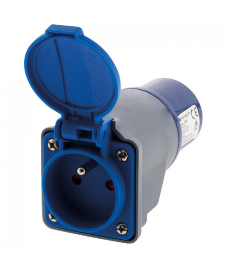 Adaptateur monobloc P17 - Prise europe femelle - P17 mâle