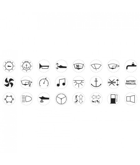 Pictogramme pour interrupteur inox - set de 24