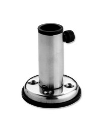 Support mât de pavillon - inox - incliné - mât Ø 22 mm - base Ø 60 mm