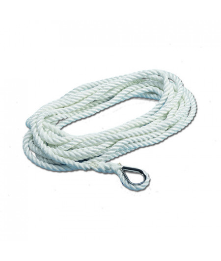 Cordage - bosse d'amarrage - Ø 20 mm - 12 M - blanc