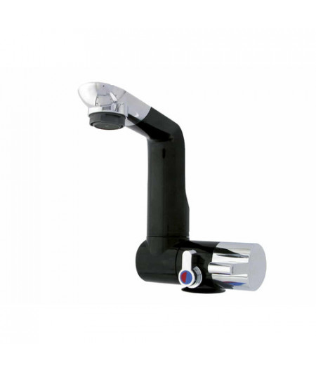 Robinet mitigeur rabattable en plastique chromé - trou d'installation 21mm