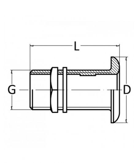 Passe-coque laiton fileté - 1'' 1/2 - Ø 70 mm