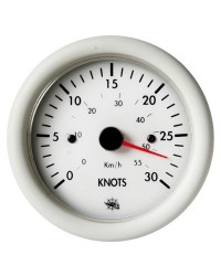 Speedomètre 0 à 50 noeuds - 12V - blanc