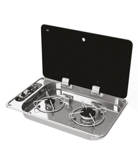Plaque de cuisson encastrable - avec couvercle - 2 feux