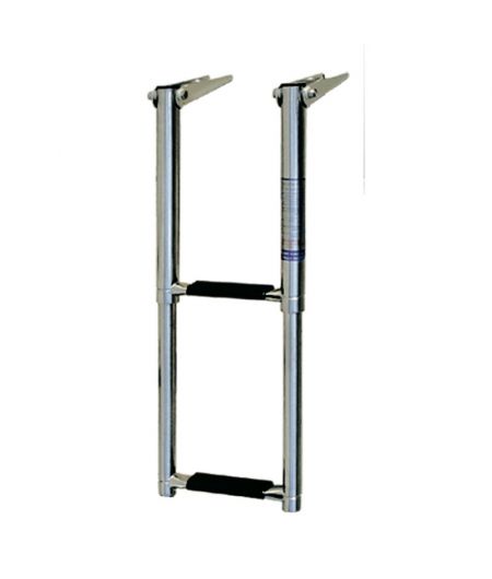 Echelle de bain inox télescopique étroite - 2 marches - noires