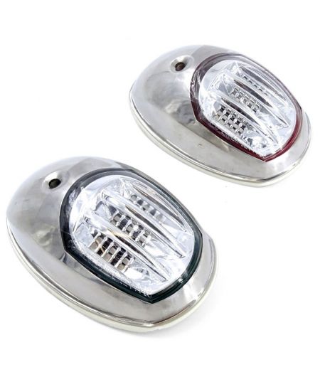 Feux de navigation LED Orion pour paroi - inox - babord & tribord - 12V - En blister