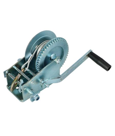 Treuil manuel avec câble et crochet - 450 kg