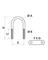 Cadène fil inox - ø6 mm - 45 x 13 mm - Lot de 5