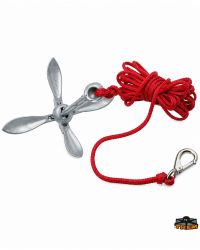 Kit d'amarrage pour annexes et petits pneumatiques avec ancre de 1,5 kg et flotteur.