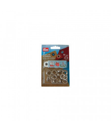 PRYM ?illets Ø11mm chromé + outils (les 15)