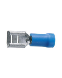 Cosses plate 6.3mm bleu femelle les 10