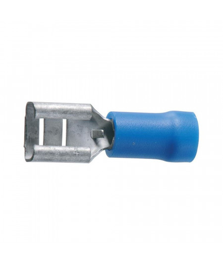 Cosses plate 6.3mm bleu femelle les 10