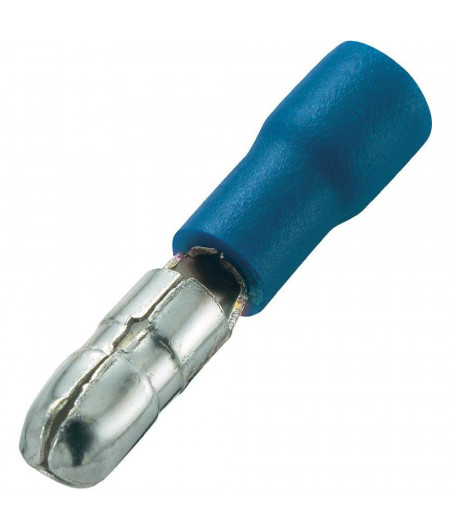 Cosses douille Ø4mm bleu male les 10
