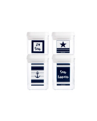 MARINE BUSINESS Set de 4 boîtes hermétiques SEA LOVERS