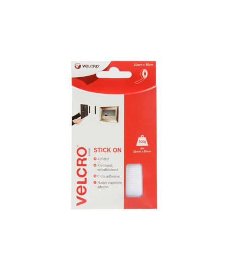 VELCRO® Ruban adhésif auto-agrippant blanc 20mmx 0,5m