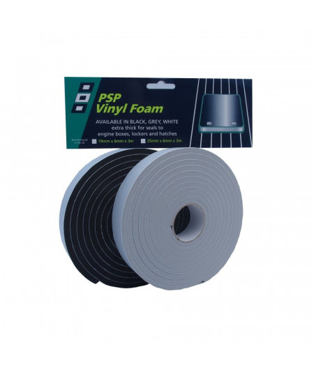 PSP Joint mousse vinyl 25mm x 6mm/ 3 m Noir