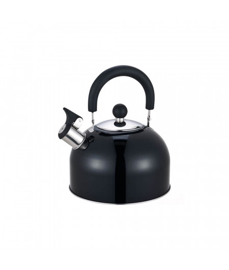 Bouilloire inox à sifflet métallisée noir 2,5 L