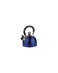 Bouilloire inox à sifflet métallisée bleu 2,5 L