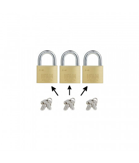 IFAM Cadenas laiton double verrouillage E-30 mêmes clés