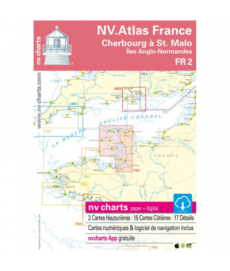 NV Charts Atlas de Cherbourg à St. Malo/îles Anglo-Norm FR2