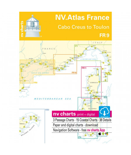 NV Charts Atlas de Cabo Creus à Toulon FR9