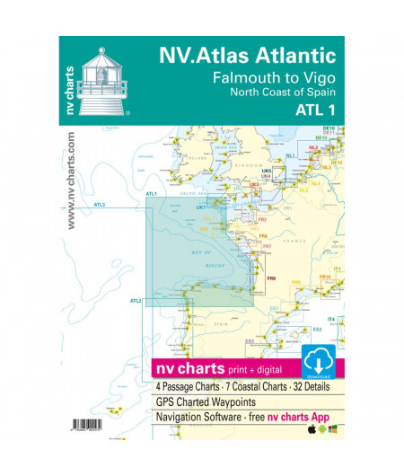 NV Charts ATLAS Atlantic Falmouth to Vigo ATL1