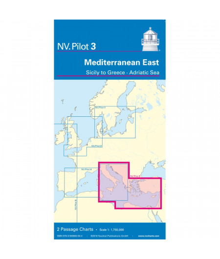 NV CHARTS Pilot 3 Carte marine Hauturière Mediterranée Est