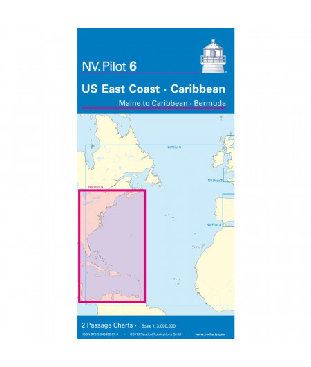 NV CHARTS Pilot 6 Carte Hauturière Côte Est US Caraïbes