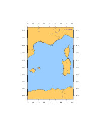 SHOM 7014 à plat îles Baléares à la Corse et à la Sardaigne