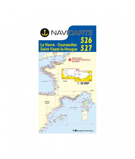 NAVICARTE Carte double n°526 et 527 Le Havre, St Vaast, La H