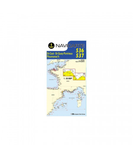 NAVICARTE Carte double n°536 n° 537,St Cast, St Quay, Plouma