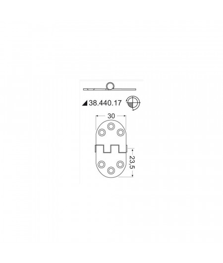 OSCULATI Charnière n?ud saillant 2 mm 47x30 mm