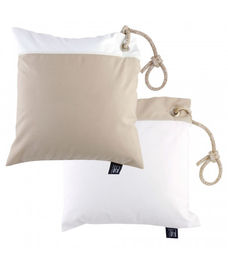 MARINE BUSINESS Lot de 2 coussins waterproof sable/blanc