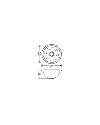 BARKA Evier hémisphérique inox poli miroir Ø200 mm H 100 mm