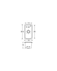 BARKA Evier rectangulaire inox poli miroir 325 x 160 x 150 m