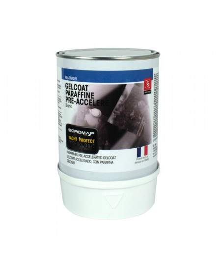 SOROMAP Gelcoat blanc paraffiné accéléré 0,75L + catalyseur