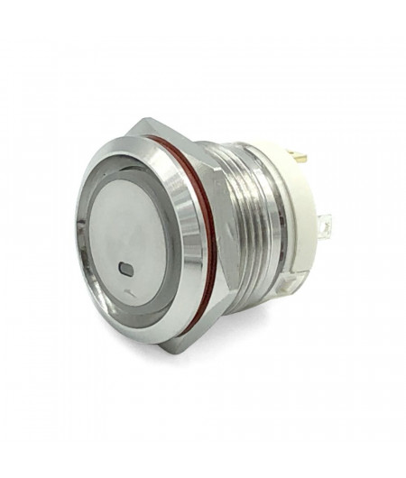 TREM bouton poussoir étanche inox Mom/ Off Rouge, 20A en 5-2