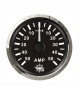 Ampèremètre 50A - cadran noir - lunette polie - 12/24V