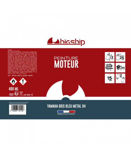 Bombe de peinture Yamaha gris métallisé 400 ml